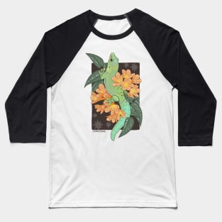 Madagascar Giant Day Gecko with Bush Lilies and Cebu Blue Pothos Baseball T-Shirt